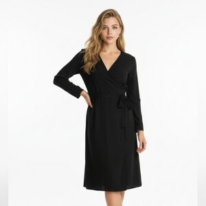 NWT Navy Three Eighty Two Surplice Belted Dress Size Small